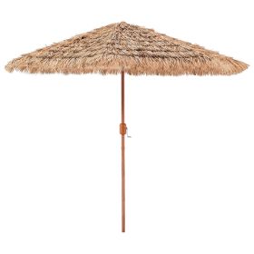 Tiki Umbrella, 9 ft Thatched Patio Umbrella with Tilt, Hawaiian Style Beach Parasol with Durable PP Thatch and 8 Metal Ribs