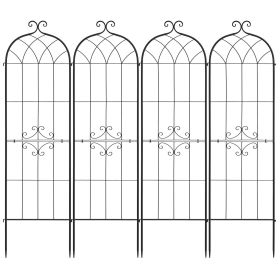 Garden Trellis, 71 x 20 inch Rose Trellis, 4 Packs Garden Flower Rose Trellises with Powder-Coated Finish & Convenient Locking Design