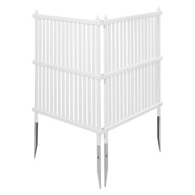 2 Panels Outdoor Privacy Screen, 36 x 45 in Air Conditioner Fence with 19.7 in Ground Stakes, Pool Equipment Enclosure, Strip Vinyl Privacy Fence