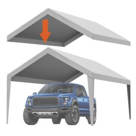 Carport Replacement Canopy Cover 12 x 20 ft, Garage Top Tent Shelter Tarp Heavy-Duty Waterproof & UV Protected, Easy Installation with Ball Bunge