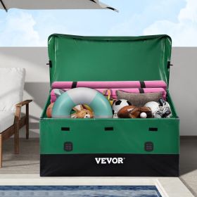 VEOVR Outdoor Storage Box, 150 Gallon Waterproof PE Tarpaulin Deck Box with Galvanized Frame, All-Weather Protection & Portable, for Camping, Gar