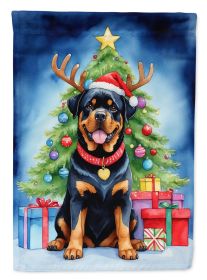 Rottweiler Christmas Reindeer Garden Flag Mailbox Flag Decorative Yard Flag Banner Outside Patio Artwork Yard Flower Beds, Garden Size, Multicolo