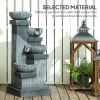33.5" Water Fountain, 4-Tier Resin Cascading Bowls Outdoor Waterfall Fountain with LED Lights, Pump