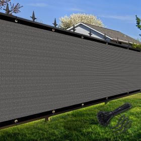 Artpuch Privacy Fence Screen Dark Grey Customized Outdoor Mesh Panels for Backyard, Balcony,Patio,Construction Site with Zip Ties (Color: Dark Grey, size: 6x12 ft)